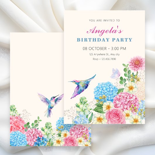 Invitation jardin floral anniversaire