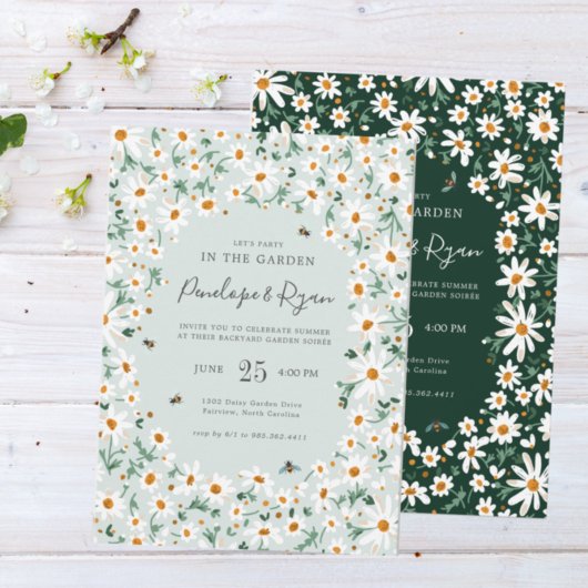 Invitation Jardin Floral Aquarelle | Soirée d'été