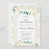 Invitation Jardin floral blanc 50e anniversaire du Mariage (Devant)