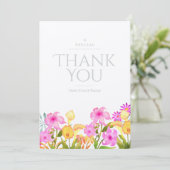 Invitation Jardin Floral Blanc Merci (Debout devant)