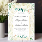 Invitation Jardin Floral Blanc Nuestra Boda Mariage espagnol