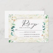 Invitation Jardin Floral Blanc Nuestra Boda Mariage RSVP (Devant / Derrière)