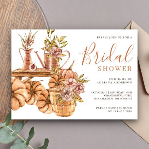 Invitation Jardin Floral Bohème de Mariée Citrouille Terreuse
