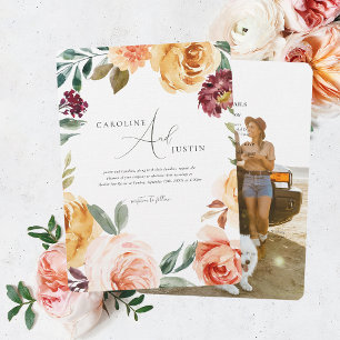 Invitation Jardin Floral Boho   Mariage Photo Casual