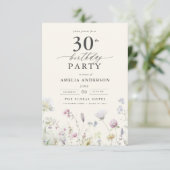 Invitation Jardin Floral Calligraphie 30e anniversaire (Debout devant)
