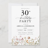 Invitation Jardin Floral Calligraphie 30e anniversaire (Devant)