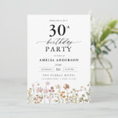 Invitation Jardin Floral Calligraphie 30e anniversaire (Debout devant)