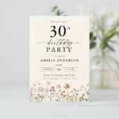 Invitation Jardin Floral Calligraphie 30e anniversaire (Debout devant)