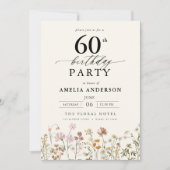Invitation Jardin Floral Calligraphie 60e anniversaire (Devant)