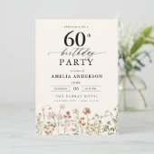 Invitation Jardin Floral Calligraphie 60e anniversaire (Debout devant)