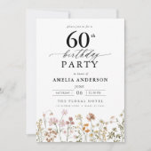 Invitation Jardin Floral Calligraphie 60e anniversaire (Devant)