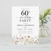 Invitation Jardin Floral Calligraphie 60e anniversaire (Debout devant)