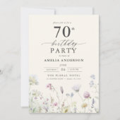 Invitation Jardin Floral Calligraphie 70e anniversaire (Devant)