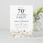Invitation Jardin Floral Calligraphie 70e anniversaire (Debout devant)