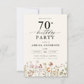 Invitation Jardin Floral Calligraphie 70e anniversaire (Devant)