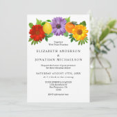 Invitation Jardin Floral Citrus Soirée de Mariage (Debout devant)