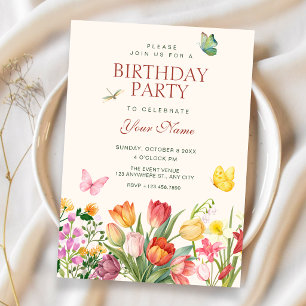 Invitation Jardin floral d'anniversaire