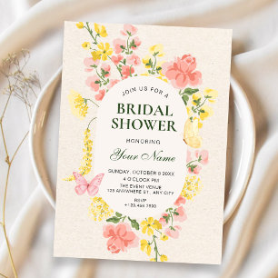 Invitation Jardin floral de cottagecore pour une fête de mari