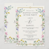 Invitation Jardin Floral de Mariage de Conte de Fées (Devant / Derrière)