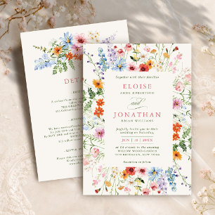 Invitation Jardin Floral de Printemps de Fleurs Sauvages Mari