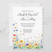 Invitation Jardin Floral de Printemps Papillons (Devant)