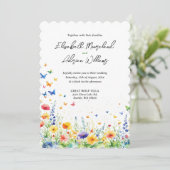 Invitation Jardin Floral de Printemps Papillons (Debout devant)