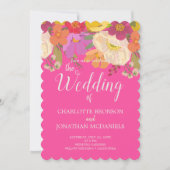 Invitation Jardin floral d'été coloré Mariage (Devant)