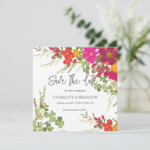Invitation Jardin Floral d'été Mariage Fleur sauvage