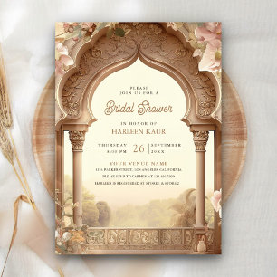 Invitation Jardin Floral Eléphant Palais Indien Enterrement d