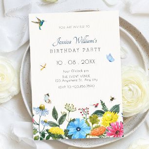 Invitation Jardin floral esthétique d'anniversaire