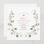 Invitation Jardin Floral Fairytale Anniversaire (Devant / Derrière)