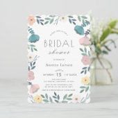 Invitation Jardin Floral Fête des mariées blanche (Debout devant)