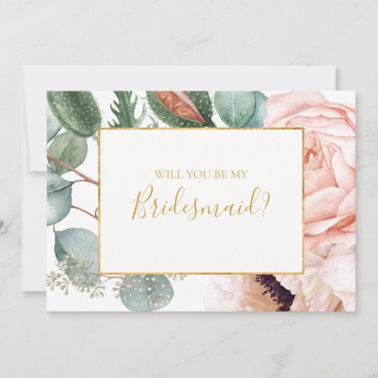 Invitation Jardin floral | Fiche de proposition de Bridesmaid (Devant)