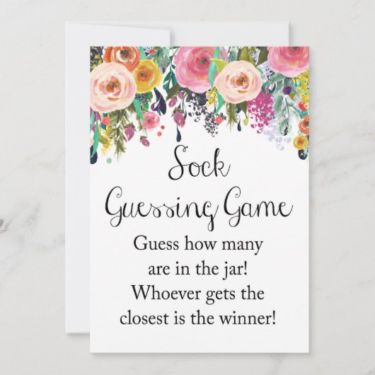 Invitation Jardin Floral Jeu de devinette Panneau 5x7" Taille (Devant)