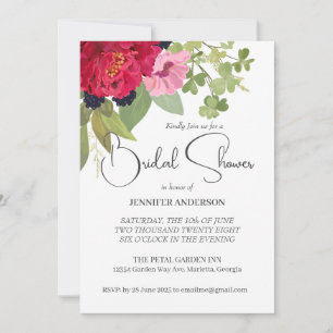 Invitation Jardin Floral lumineux et coloré Fête des mariées