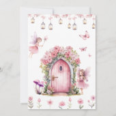 Invitation Jardin floral magique Fée 1er anniversaire fête (Dos)