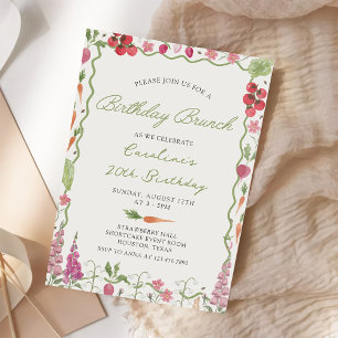 Invitation Jardin floral Marché fermier Anniversaire Brunch