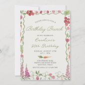 Invitation Jardin floral Marché fermier Anniversaire Brunch (Devant)