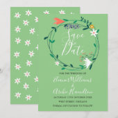 Invitation Jardin Floral moderne Sauvez la date (Devant / Derrière)