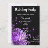 INVITATION JARDIN FLORAL NOIR VIEUX ANNIVERSAIRE 2 (Devant)