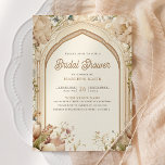 Invitation Jardin Floral Peacocks Palais Indien Fête des mari<br><div class="desc">Elégant invitation de douche nuptiale avec de beaux paons et arcs vintages.</div>