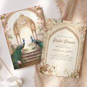 Invitation Jardin Floral Peacocks Palais Indien Fête des mari