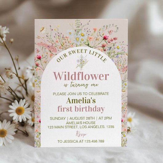 Invitation Jardin Floral Petit Fleur sauvage Anniversaire