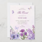 Invitation Jardin floral pourpre (Devant)