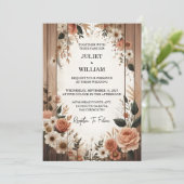 Invitation Jardin Floral Ressort Boho Boho Rustique Mariage (Debout devant)