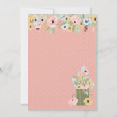 Invitation Jardin Floral rose | Bouquet jaune fête d'annivers (Dos)