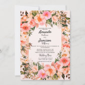 Invitation Jardin Floral rose Élégance Mariage (Devant)