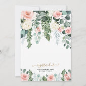 Invitation Jardin floral rose pâle Baby shower d'aquarelle (Dos)