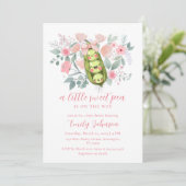 Invitation Jardin Floral Rose Pois Doux Dans Baby shower Pod (Debout devant)
