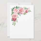 Invitation Jardin floral rose roux 60e fête d'anniversaire (Dos)